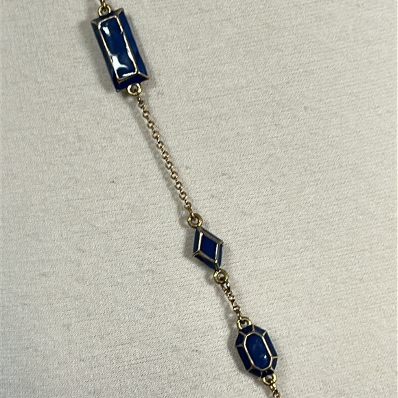 KATE SPADE Blue and Gold Geometric Pop Palette Scatter Long Strand Necklace - Picture 2 of 7